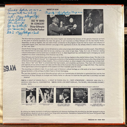 Diz 'N' Bird In Concert (VINYL) | Excellent+ (EX+) Near Mint- (NM-) - JAZZ / USED *EXCELLENT+*