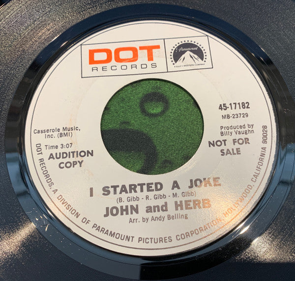 I Started A Joke / Pain Of Remembering (7") | Excellent+ (EX+) Generic - JAZZ / USED *EXCELLENT+*