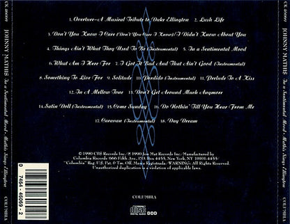 In A Sentimental Mood: Mathis Sings Ellington (CD) | Excellent (EX) Excellent+ (EX+) - JAZZ / USED *EXCELLENT+*