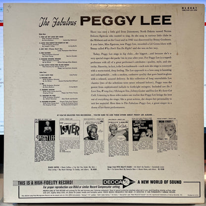 Peggy Lee - The Fabulous Peggy Lee | Excellent (EX) Near Mint (NM) - JAZZ / USED *EXCELLENT+*