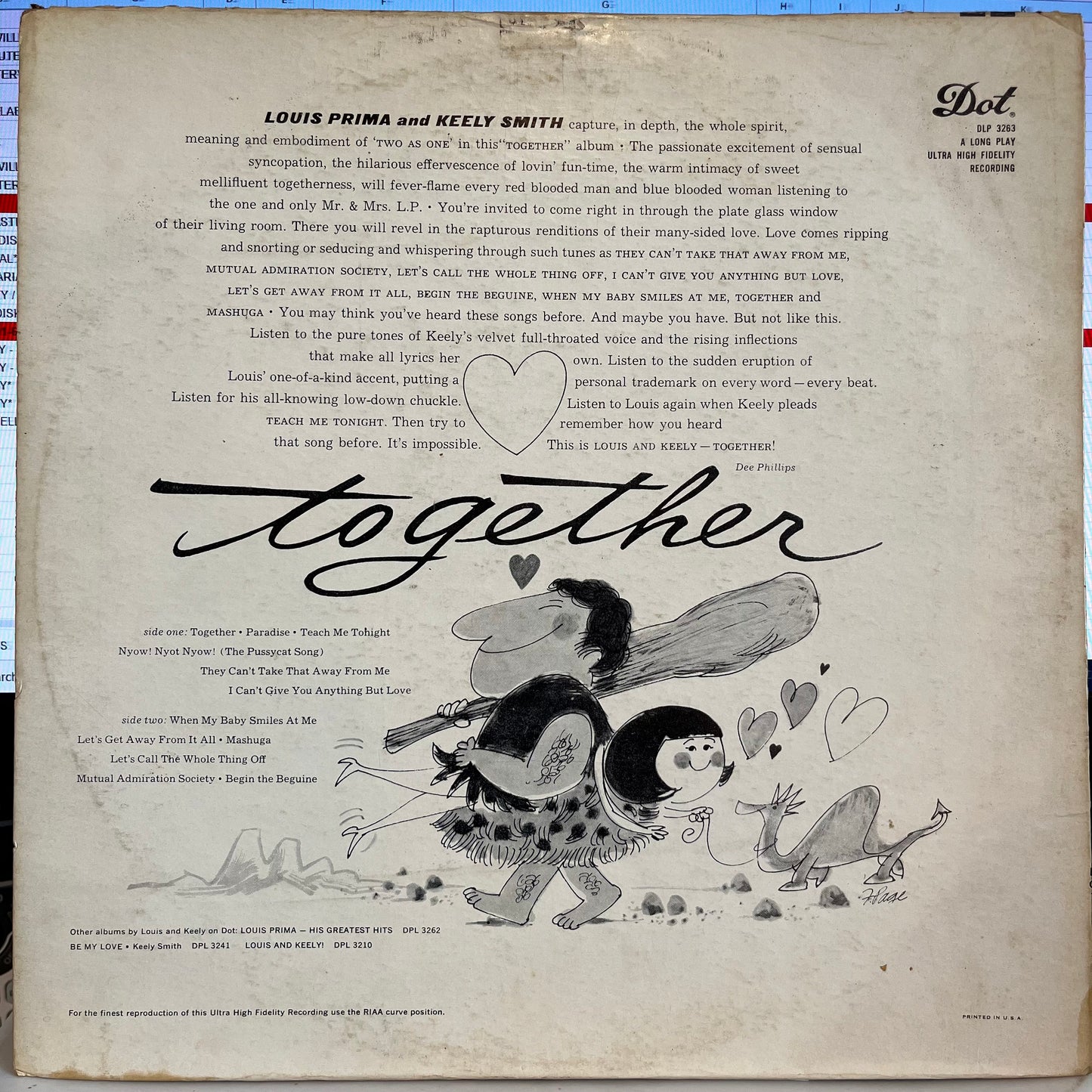 Louis Prima & Keely Smith - Together | Excellent (EX) Very Good Plus (VG+) - JAZZ / USED *EXCELLENT+*