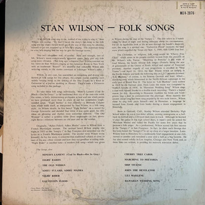 Stan Wilson - Folk Songs | Excellent (EX) Very Good Plus (VG+) - JAZZ / USED *EXCELLENT*