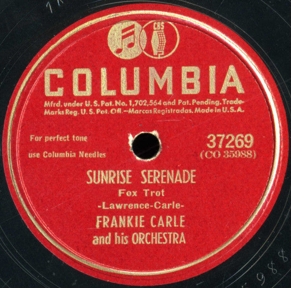 Frankie Carle And His Orchestra - Carle Boogie / Sunrise Serenade *78 RPM* | Excellent (EX) Generic - JAZZ / USED *EXCELLENT*