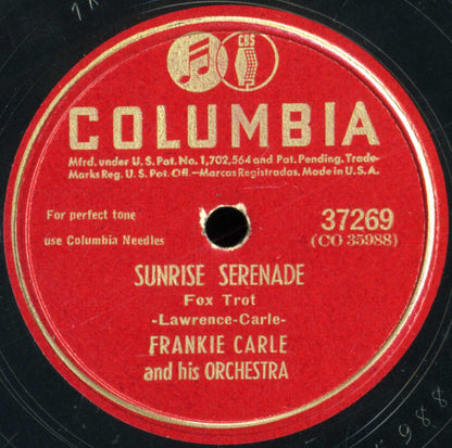Frankie Carle And His Orchestra - Carle Boogie / Sunrise Serenade *78 RPM* | Excellent (EX) Generic - JAZZ / USED *EXCELLENT*