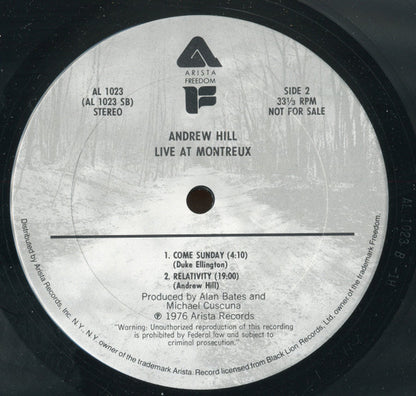 Andrew Hill - Live At Montreux | Excellent (EX) Very Good Plus (VG+) - JAZZ / USED *EXCELLENT*