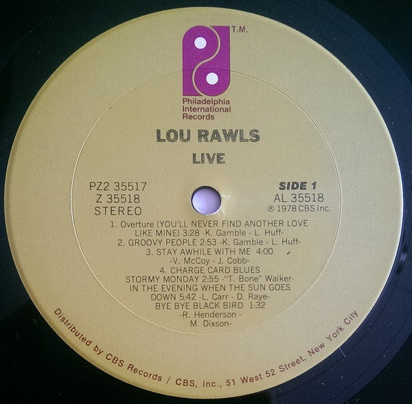 Lou Rawls - Live | Excellent (EX) Near Mint (NM) - JAZZ / USED *EXCELLENT*