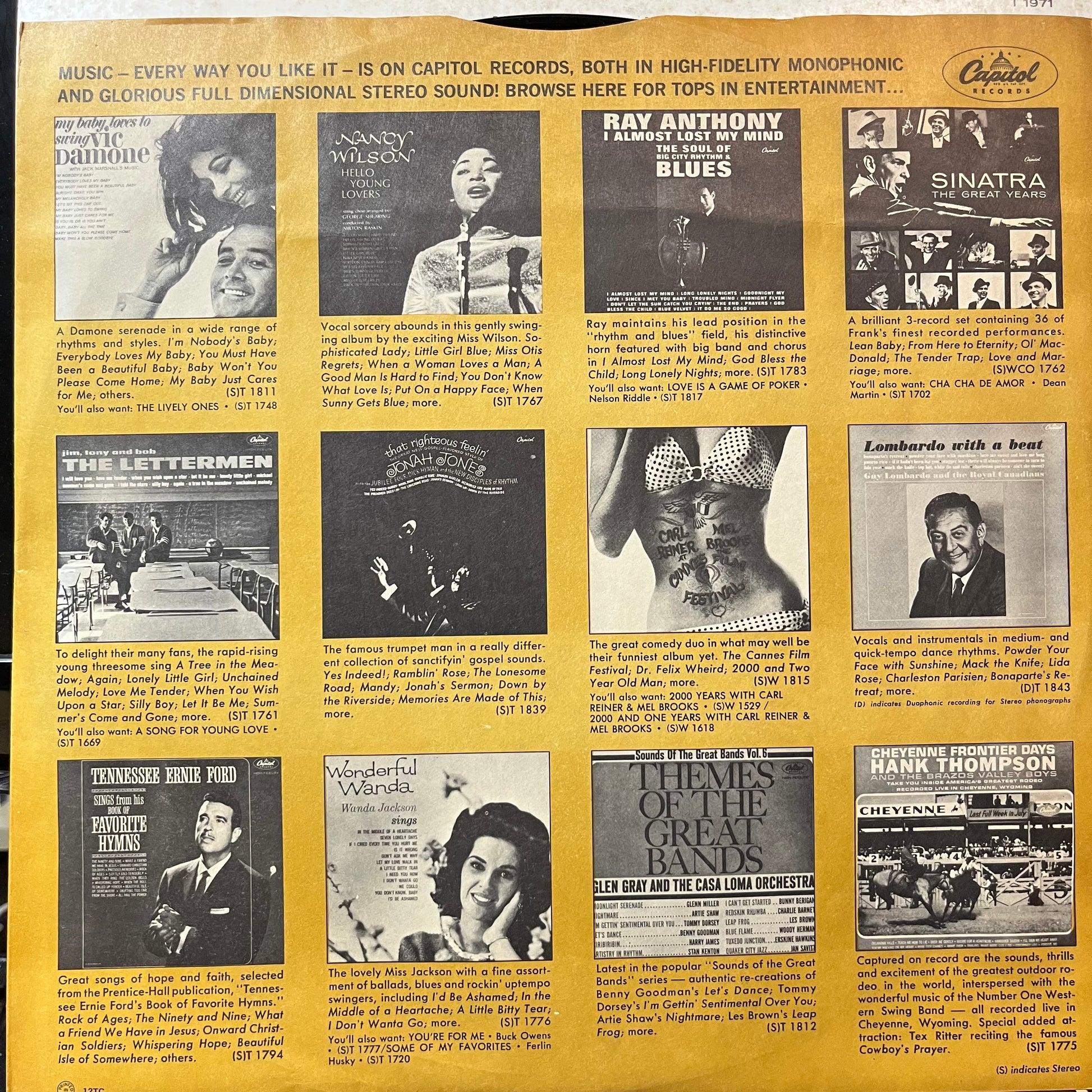 Earl Hines With Ralph Carmichael's Swingin' Big Ba - Earl "Fatha" Hines! (VINYL LP CAPITOL T-1971 1963) | USED Excellent (EX) Excellent (EX) - JAZZ / USED *EXCELLENT*