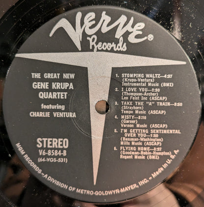 The Gene Krupa Quartet - The Great New Gene Krupa Quartet Featuring Charlie Ventura | Excellent (EX) Excellent (EX) - JAZZ / USED *EXCELLENT*