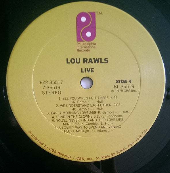 Lou Rawls - Live | Excellent (EX) Near Mint (NM) - JAZZ / USED *EXCELLENT*