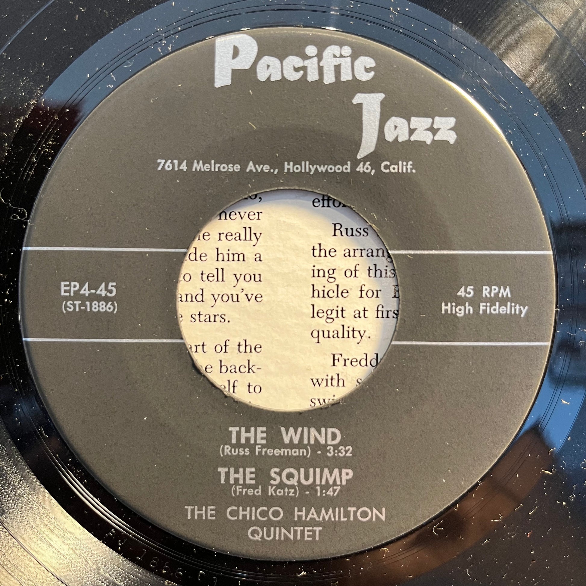 The Chico Hamilton Quintet - Chico Hamilton Quintet in Hi Fi *7"* | Excellent (EX) Excellent (EX) - JAZZ / USED *EXCELLENT*
