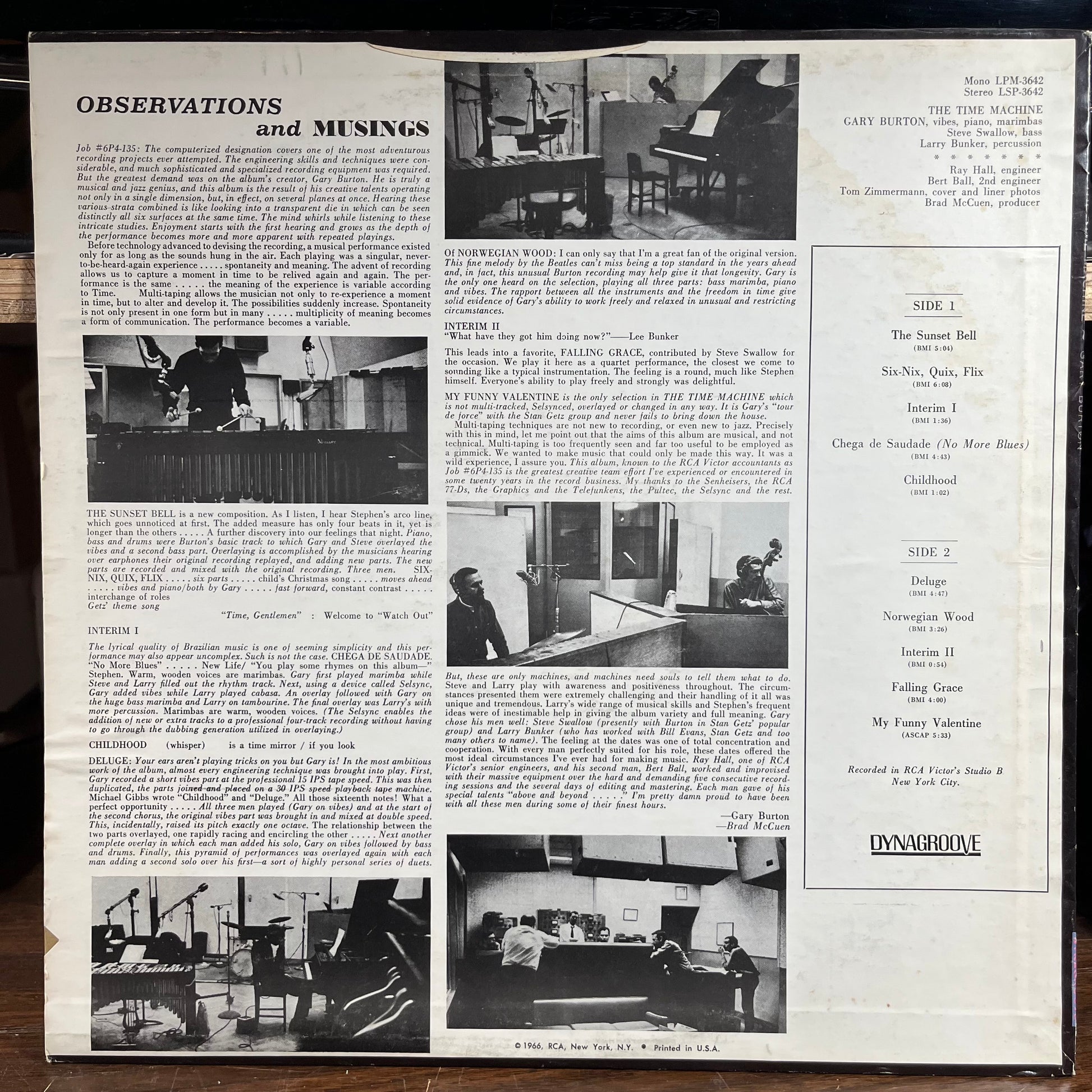 The Time Machine (VINYL) | Near Mint- (NM-) Excellent (EX) - JAZZ / USED *NEAR MINT-*