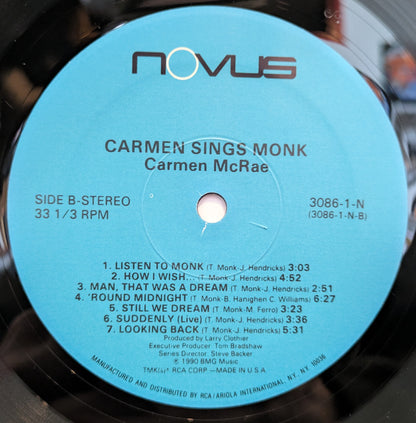 Carmen Sings Monk (VINYL) | Near Mint (NM) Near Mint (NM) - JAZZ / USED *NEAR MINT-*