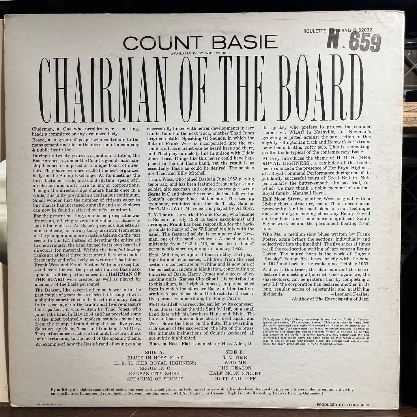 Chairman Of The Board (LP) | NEAR MINT MINUS (NM-) Excellent+ (EX+) - JAZZ / USED *NEAR MINT-*