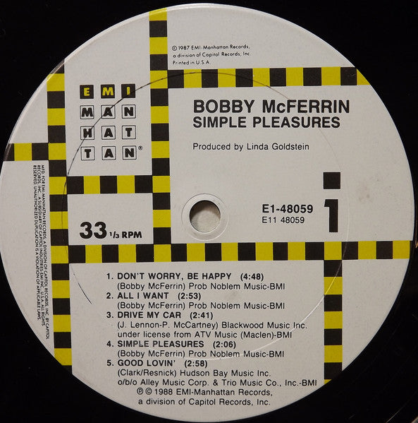 Bobby McFerrin - Simple Pleasures | Near Mint (NM) Near Mint (NM) - JAZZ / USED *NEAR MINT*