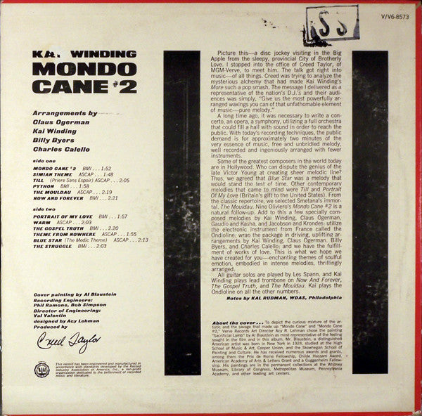 Kai Winding - Mondo Cane #2 | Near Mint (NM) Excellent (EX) - JAZZ / USED *NEAR MINT*