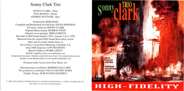 Sonny Clark Trio (SACD) | Near Mint (NM or M-) Near Mint (NM or M-) - JAZZ / USED *NEAR MINT*