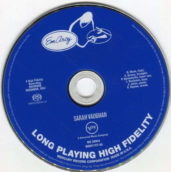 Sarah Vaughan - Sarah Vaughan (SACD) | Near Mint (NM) Near Mint (NM) - JAZZ / USED *NEAR MINT*