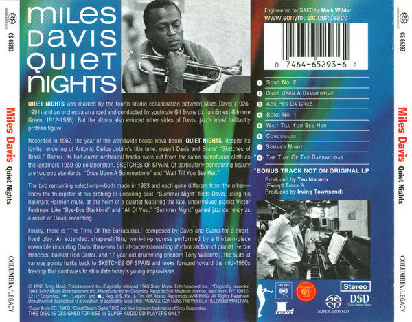 Quiet Nights (SACD) | Near Mint (NM) Near Mint (NM) - JAZZ / USED *NEAR MINT*