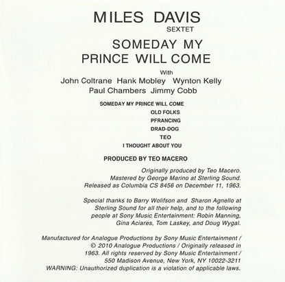 Someday My Prince Will Come (SACD) | Near Mint (NM or M-) Near Mint (NM or M-) - JAZZ / USED *NEAR MINT*