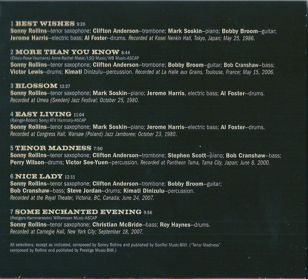 Sonny Rollins - Road Shows, Vol. 1 (CD) | Near Mint (NM) Near Mint (NM) - JAZZ / USED *NEAR MINT*