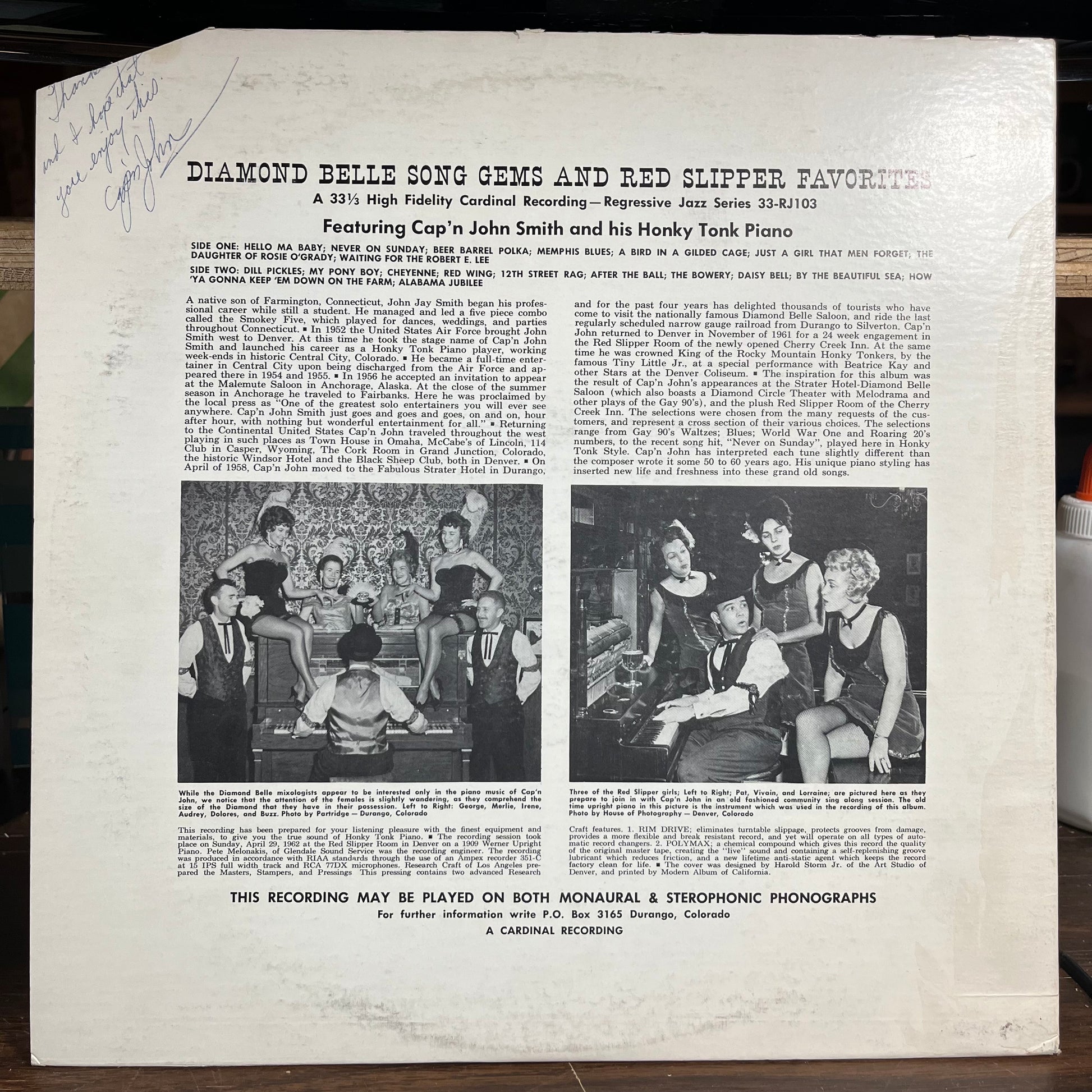 *SIGNED* Diamond Belle Songs Gems & Red Slipper Favorites (VINYL) | Near Mint (NM or M-) Near Mint (NM or M-) - JAZZ / USED *NEAR MINT*