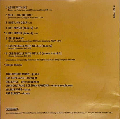 Monk's Music (SACD) | Near Mint (NM) Near Mint (NM) - JAZZ / USED *NEAR MINT*