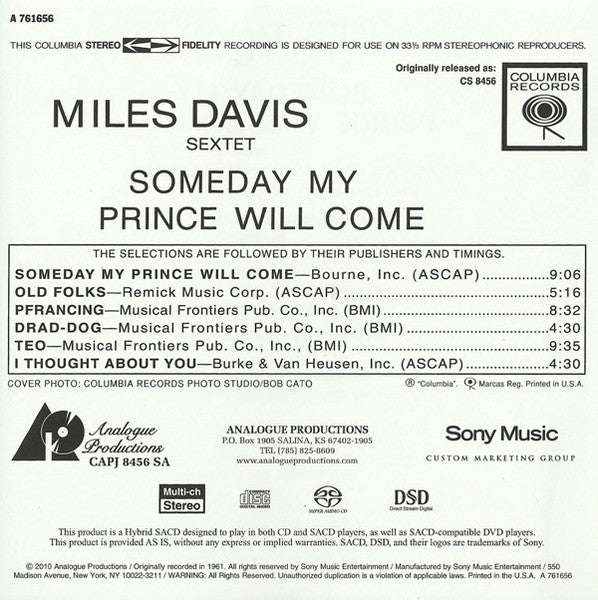 Someday My Prince Will Come (SACD) | Near Mint (NM or M-) Near Mint (NM or M-) - JAZZ / USED *NEAR MINT*