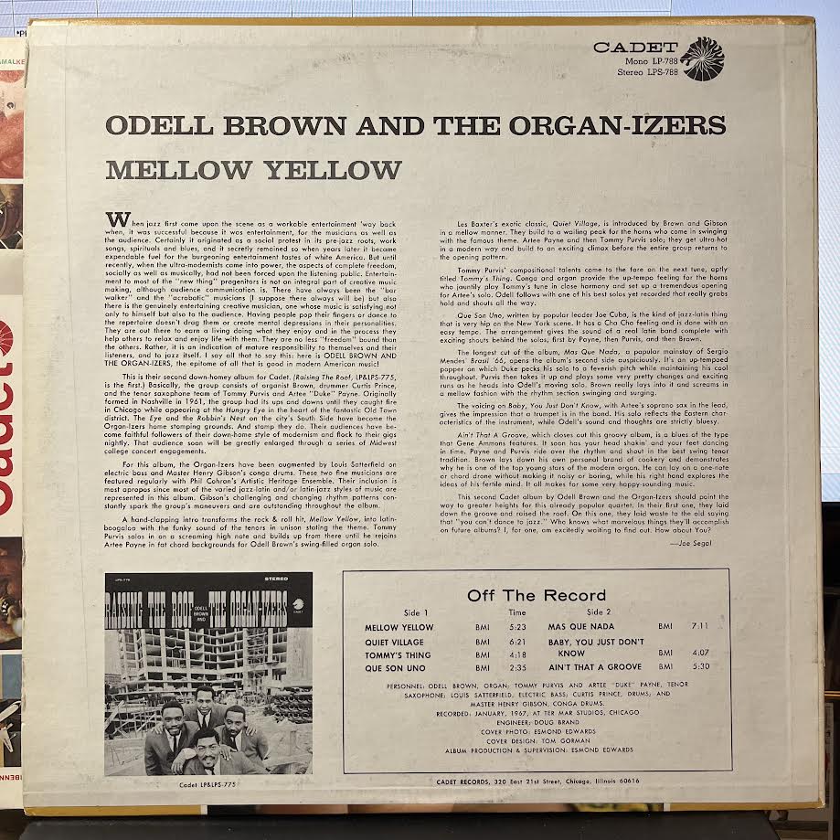 Mellow Yellow (VINYL) | Near Mint (NM) Excellent+ (EX+) - JAZZ / USED *NEAR MINT*