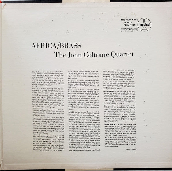 The John Coltrane Quartet - Africa / Brass (VINYL LP WAXTIME IN COLOR 950686 2019) | USED Near Mint (NM or M-) Near Mint (NM) - JAZZ / USED *NEAR MINT*