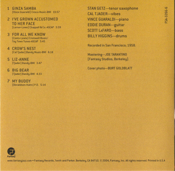 Stan Getz/Cal Tjader Sextet (SACD) | Near Mint (NM or M-) Near Mint (NM or M-) - JAZZ / USED *NEAR MINT*