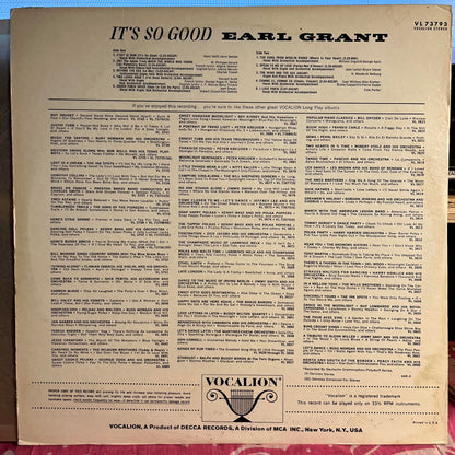 Earl Grant - It's So Good | Near Mint (NM) Excellent (EX) - JAZZ / USED *NEAR MINT*