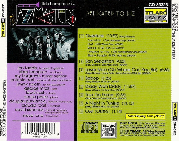 Dedicated To Diz (CD) | Near Mint (NM or M-) Near Mint (NM or M-) - JAZZ / USED *NEAR MINT*