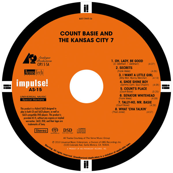 Count Basie And The Kansas City 7 (SACD) | Near Mint (NM or M-) Near Mint (NM or M-) - JAZZ / USED *NEAR MINT*