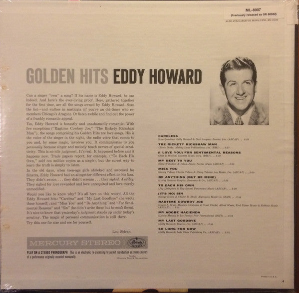 Eddy Howard And His Orchestra - Golden Hits *SHRINK* | Near Mint (NM) Near Mint (NM) - JAZZ / USED *NEAR MINT*
