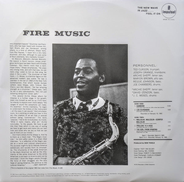 Archie Shepp - Fire Music (VINYL LP IMPULSE! 000602577573842 IMPULSE! 00602577573842 AUG 23, 2019) | Near Mint (NM or M-) Near Mint (NM) - JAZZ / USED *NEAR MINT*