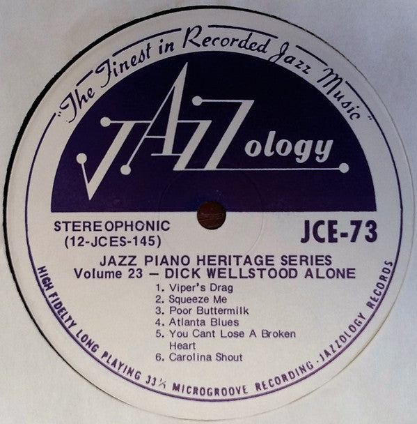 Dick Wellstood - Alone | Near Mint (NM) Near Mint (NM) - JAZZ / USED *NEAR MINT*