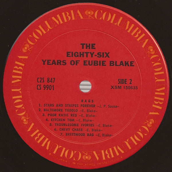 Eubie Blake - The Eighty-Six Years Of Eubie Blake | Near Mint (NM) Very Good Plus (VG+) - JAZZ / USED *NEAR MINT*