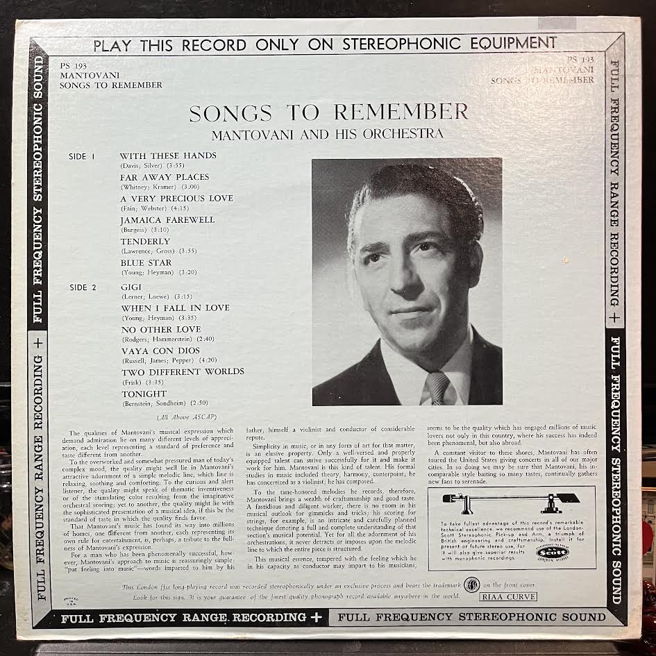 Songs To Remember (VINYL) | Near Mint (NM) Near Mint (NM) - JAZZ / USED *NEAR MINT*