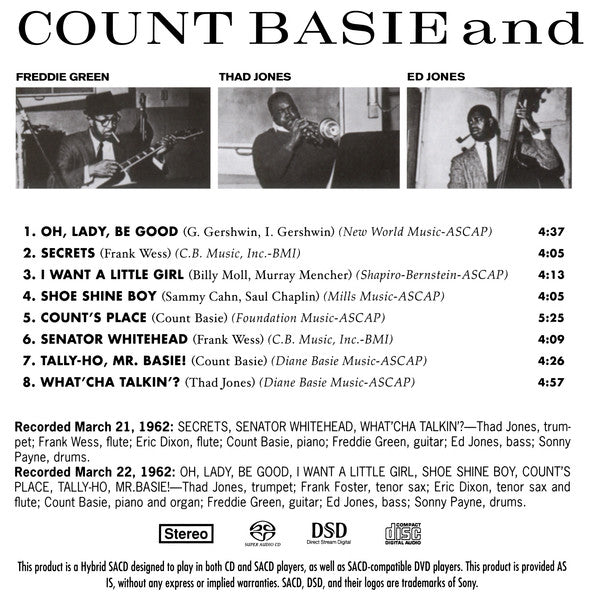 Count Basie And The Kansas City 7 (SACD) | Near Mint (NM or M-) Near Mint (NM or M-) - JAZZ / USED *NEAR MINT*