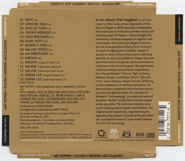 Art Pepper - Art Pepper + Eleven (Modern Jazz Classics)(SACD) | Near Mint (NM) Near Mint (NM) - JAZZ / USED *NEAR MINT*
