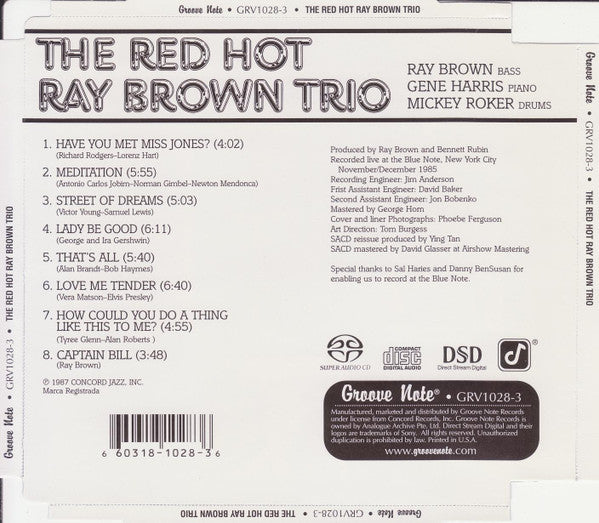 The Red Hot Ray Brown Trio (SACD) | Near Mint (NM or M-) Near Mint (NM or M-) - JAZZ / USED *NEAR MINT*