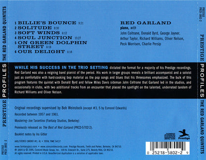 The Red Garland Quintets (CD) | Near Mint (NM or M-) Near Mint (NM or M-) - JAZZ / USED *NEAR MINT*