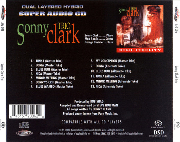 Sonny Clark Trio (SACD) | Near Mint (NM or M-) Near Mint (NM or M-) - JAZZ / USED *NEAR MINT*