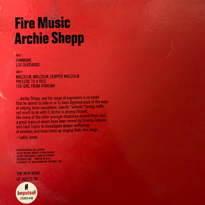 Archie Shepp - Fire Music (VINYL LP IMPULSE! 000602577573842 IMPULSE! 00602577573842 AUG 23, 2019) | - JAZZ / USED *NEAR MINT*