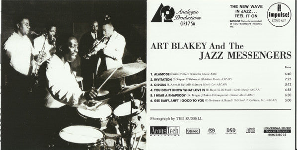 Art Blakey!!!!! Jazz Messengers!!!!! (SACD) | Near Mint (NM) Excellent (EX) - JAZZ / USED *NEAR MINT*