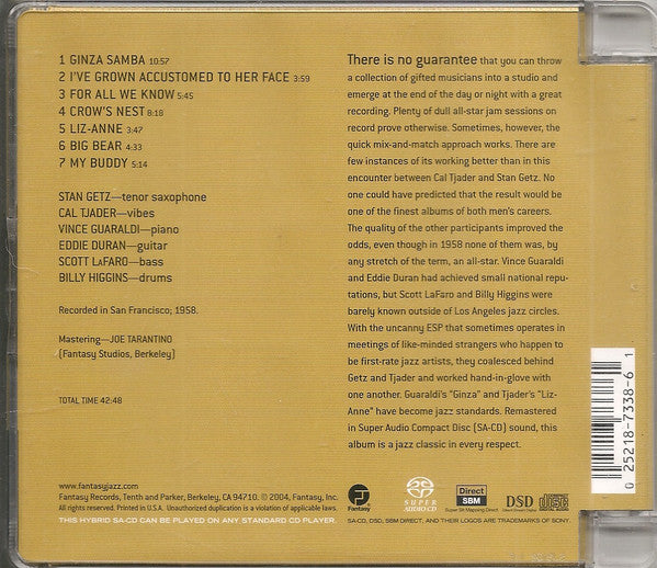 Stan Getz/Cal Tjader Sextet (SACD) | Near Mint (NM or M-) Near Mint (NM or M-) - JAZZ / USED *NEAR MINT*