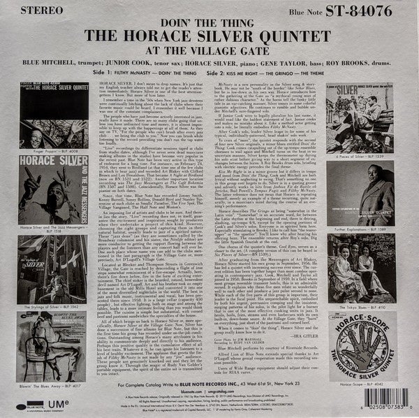 Doin' The Thing - At The Village Gate (VINYL) | Near Mint (NM or M-) Near Mint (NM or M-) - JAZZ / USED *NEAR MINT*