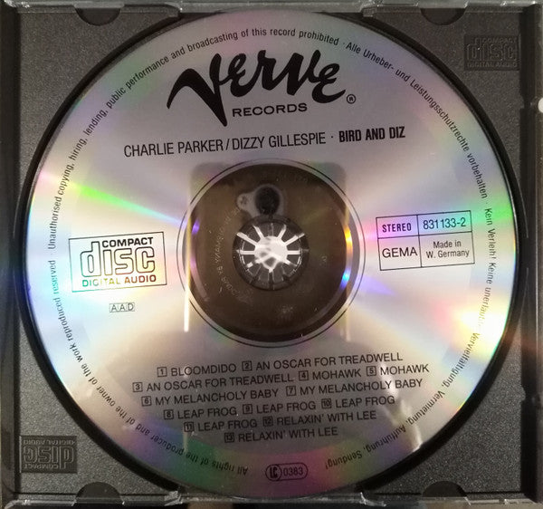 Bird And Diz (cd) | Near Mint (NM) Near Mint (NM) - JAZZ / USED *NEAR MINT*
