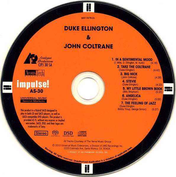 Duke Ellington & John Coltrane (SACD) | Near Mint (NM or M-) Near Mint (NM or M-) - JAZZ / USED *NEAR MINT*