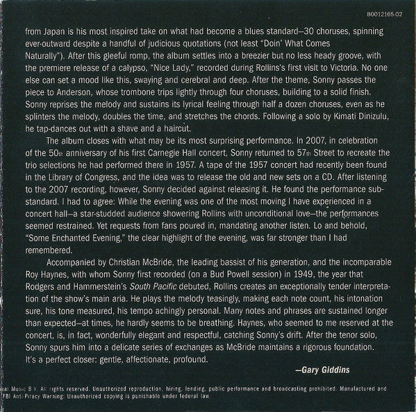 Sonny Rollins - Road Shows, Vol. 1 (CD) | Near Mint (NM) Near Mint (NM) - JAZZ / USED *NEAR MINT*